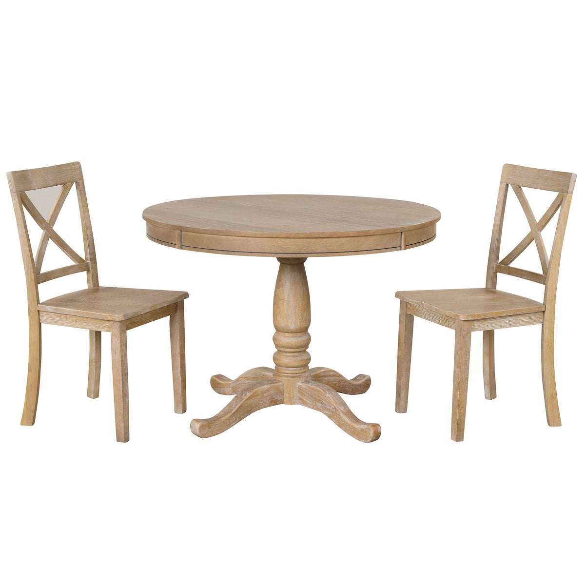 Modern Dining Table Set for 4 with Curved Back Chairs - Beige or Light Brown, photo 39 of 40