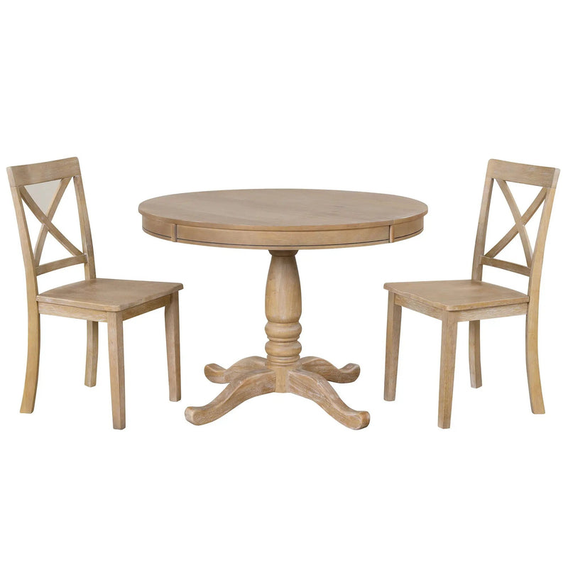 Modern Dining Table Set For 4, Round Table And 4 Kitchen Room Chairs, 5 Piece Kitchen Table Set For Dining Room, Dinette, Breakfast Nook by HouseOfZazla