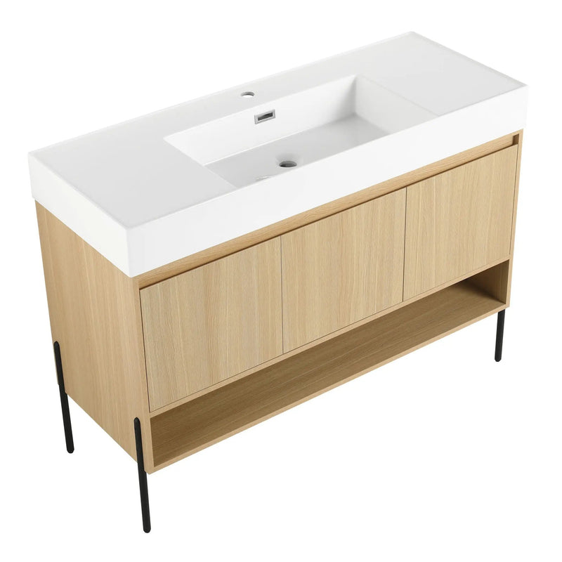 Modern Bathroom Vanity Combo With Single Resin Sink And Storage Cabinet by HouseOfZazla