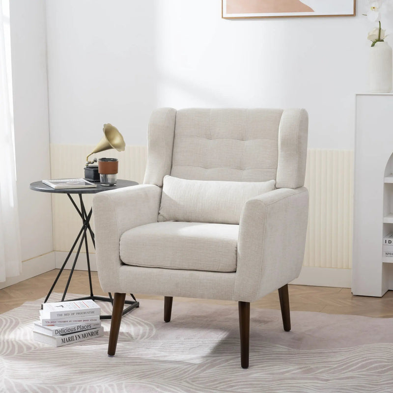 Modern Accent Chair Upholstered Foam Filled Living Room Chairs Comfy Reading Chair Mid-Century Modern Chair With Fabric Lounge Arm Chairs Armchair For Living Room Bedroom by Unique Piece Furniture