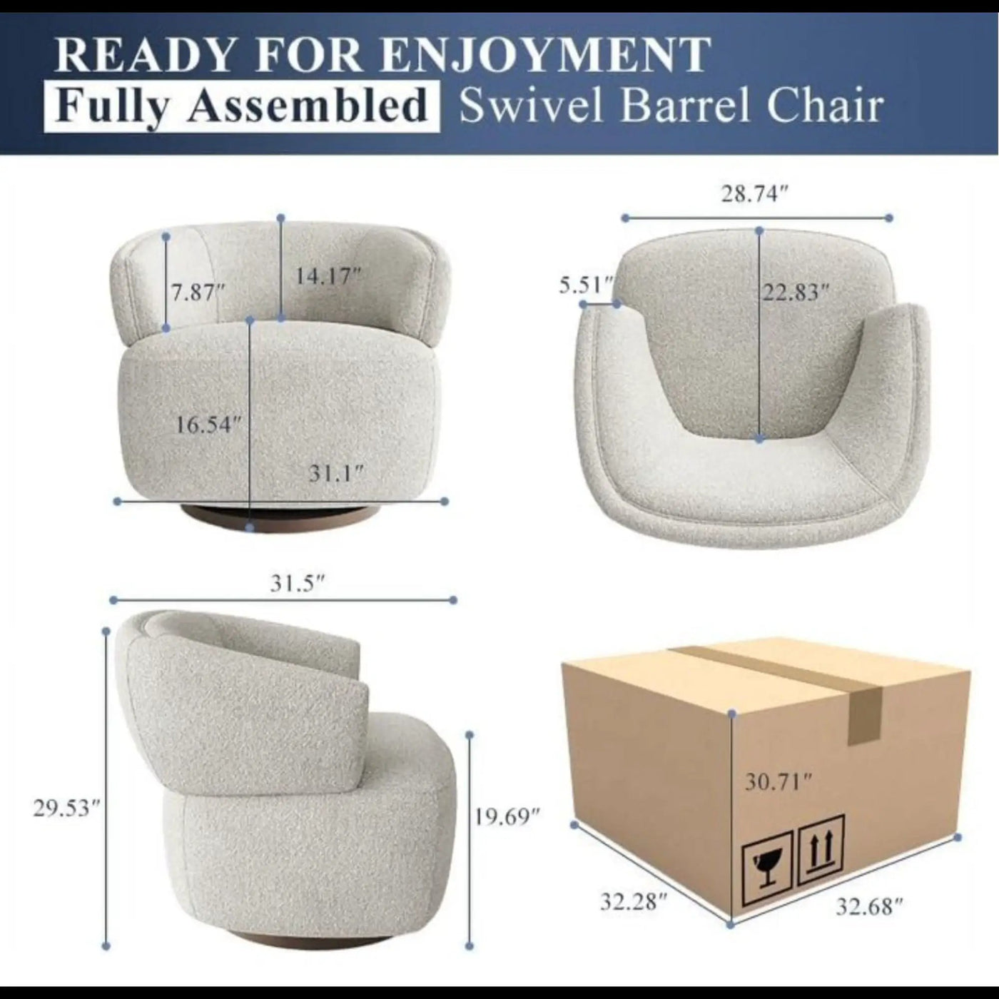 Swivel Barrel Accent Oversized Club Chair by HouseOfZazla