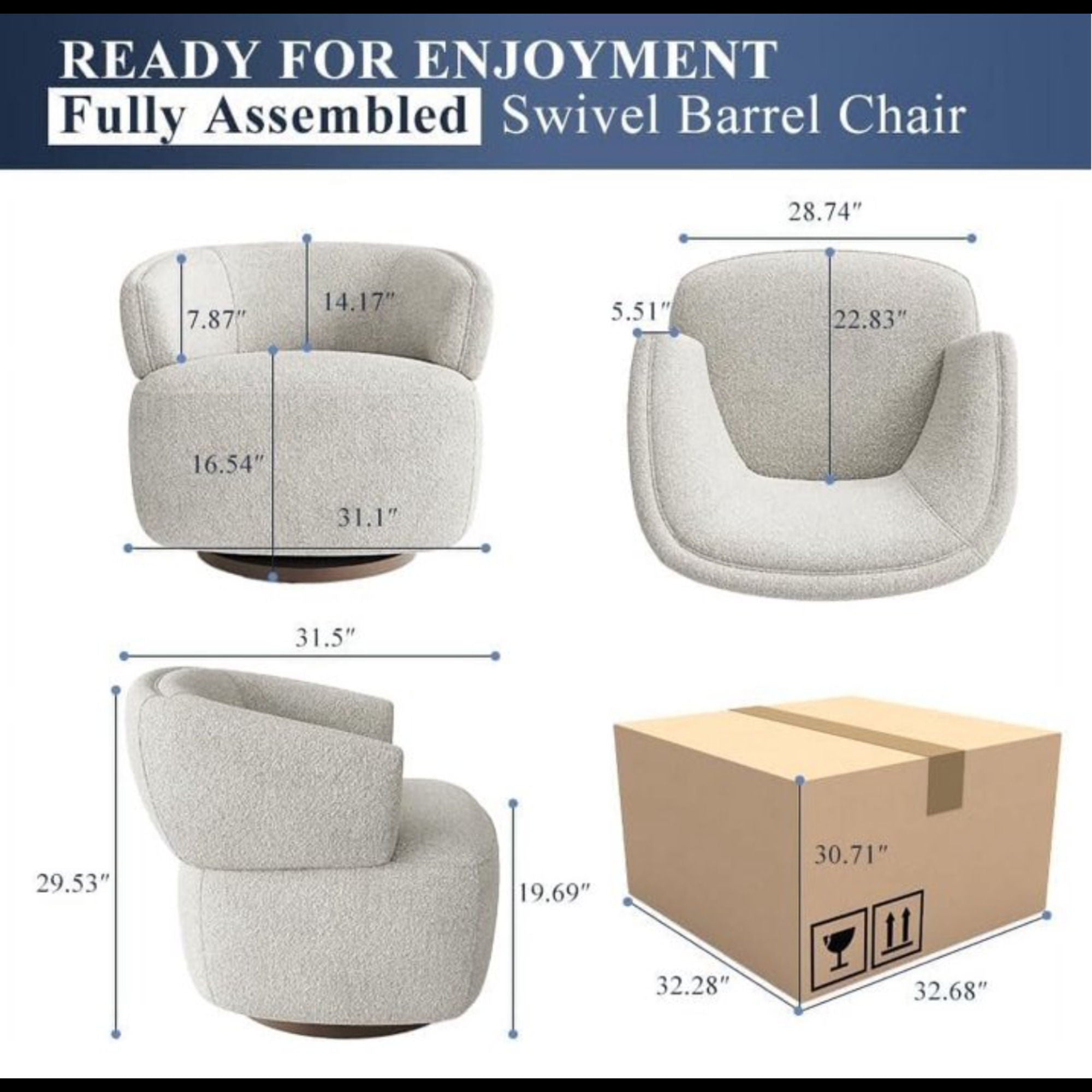 Swivel Barrel Accent Oversized Club Chair by HouseOfZazla