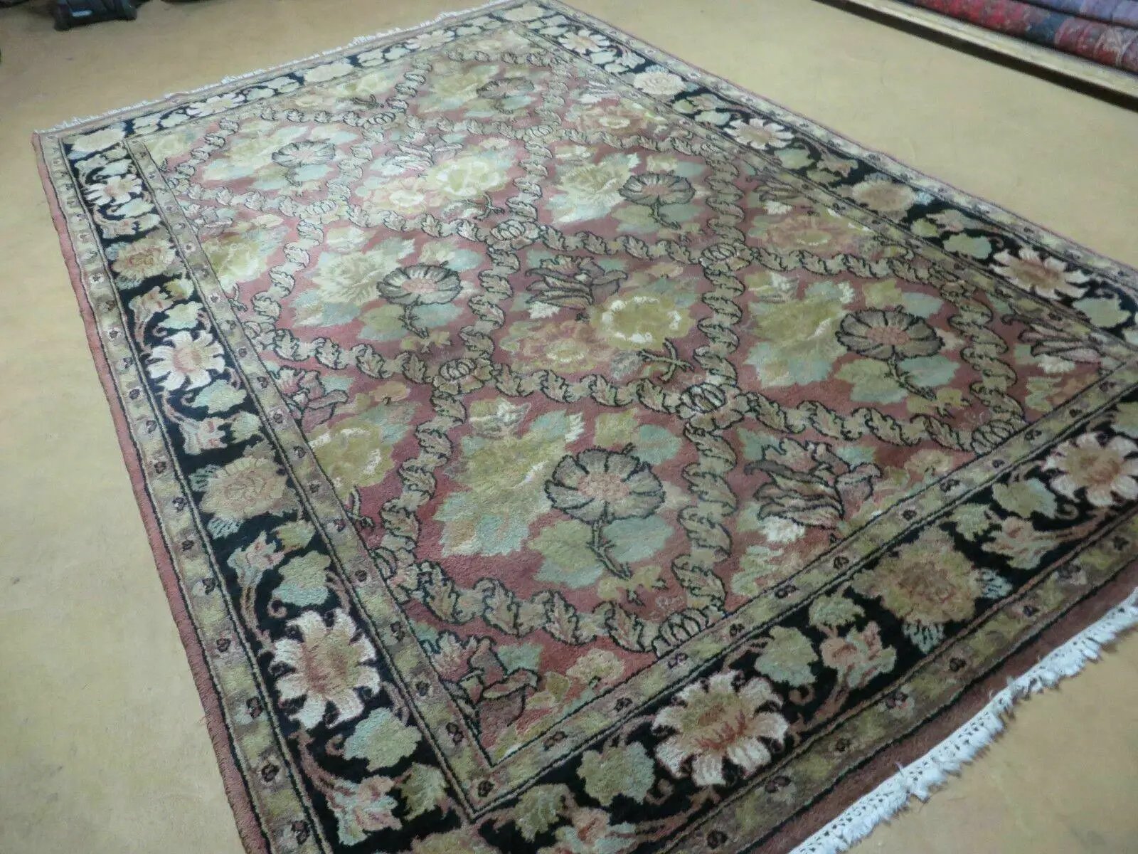 6' X 9' Handmade India Floral Oriental Wool Rug Carpet by Jewel Rugs