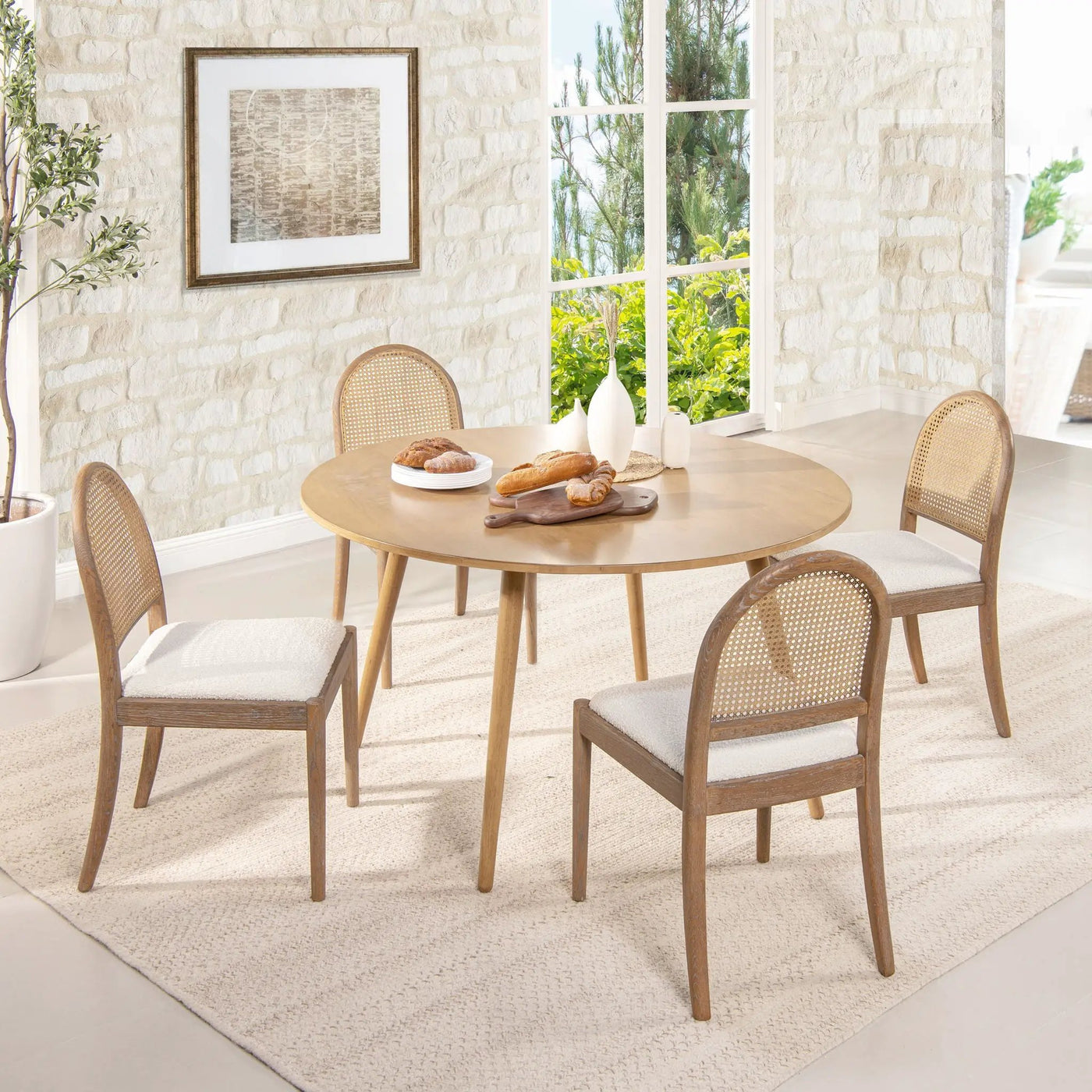 Panama - Curved Cane Side Dining Chair (Set of 2) by HouseOfZazla