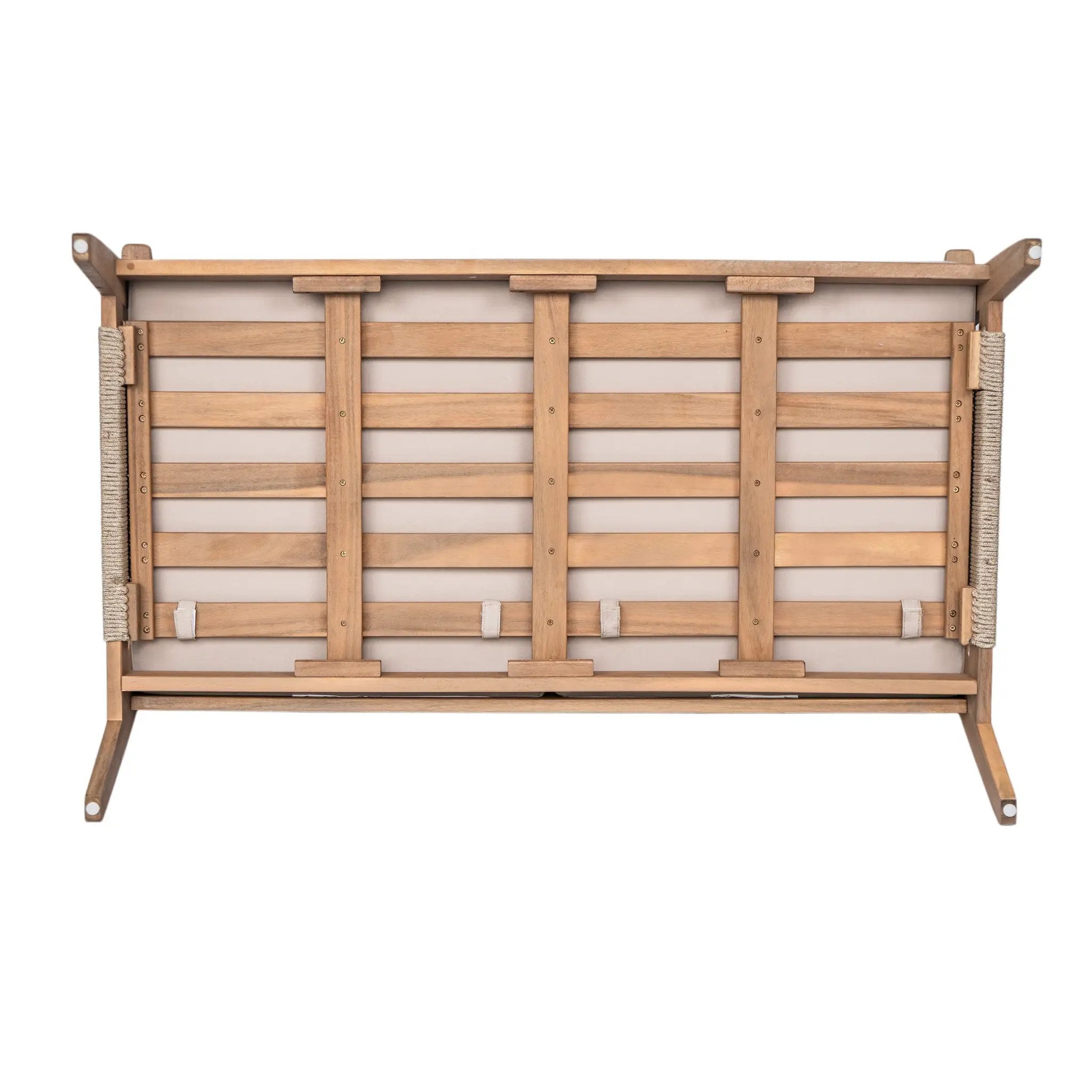 Outdoor 2pc Acacia Wood and Rope Patio Chat Set by HouseOfZazla