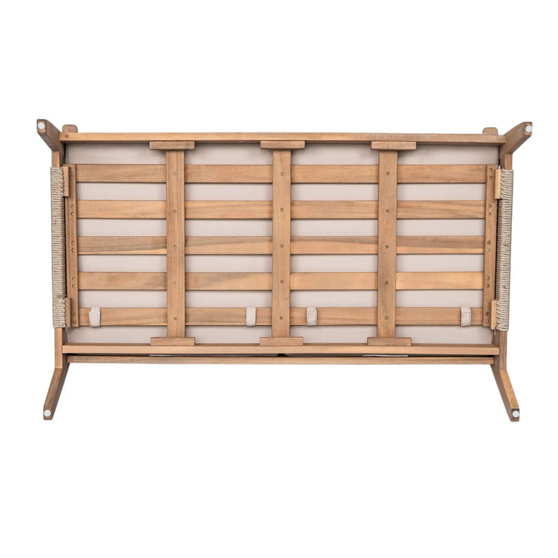 Outdoor 2pc Acacia Wood and Rope Patio Chat Set by HouseOfZazla