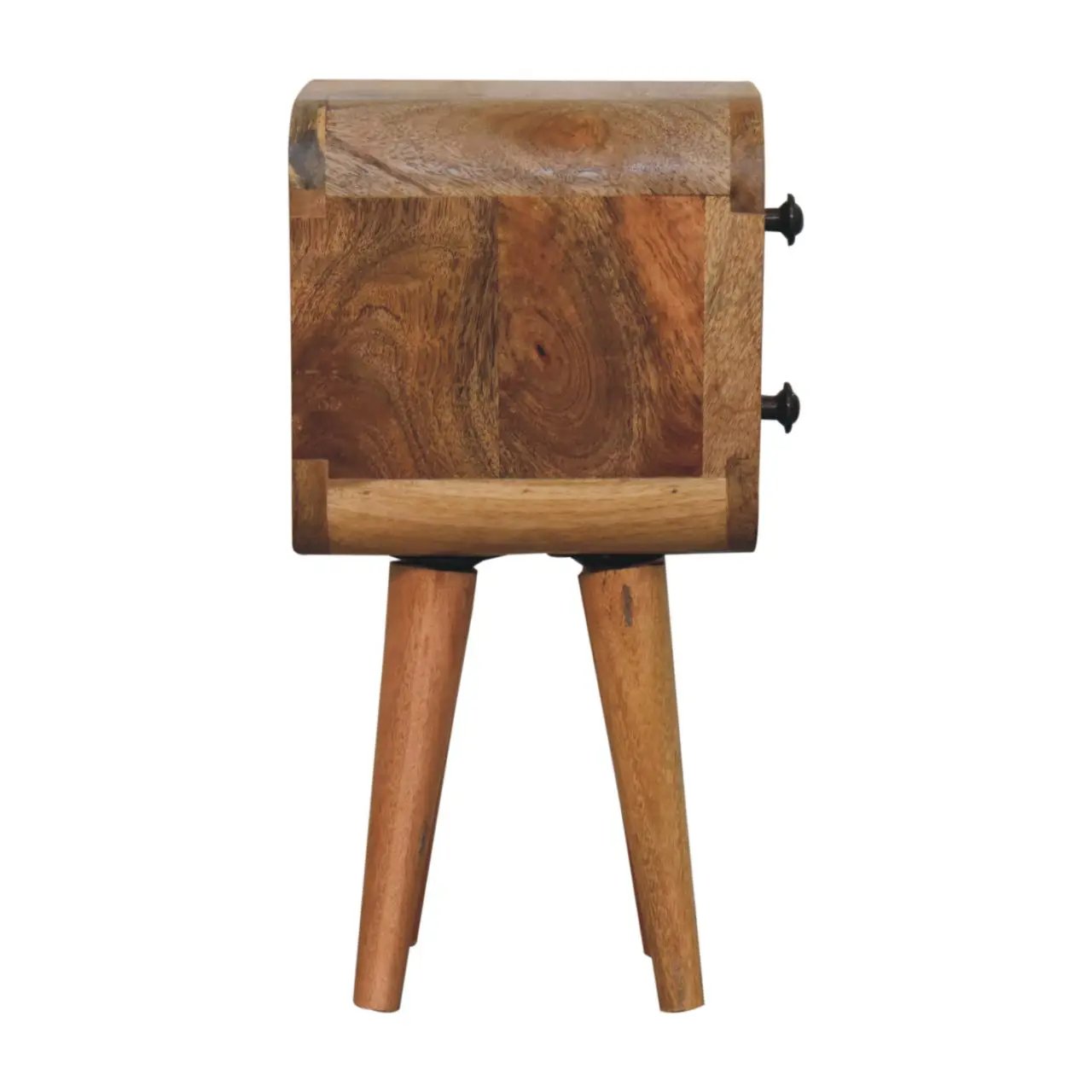 Solid Wood Extra Mini Curved Oak Bedside Table by HouseOfZazla