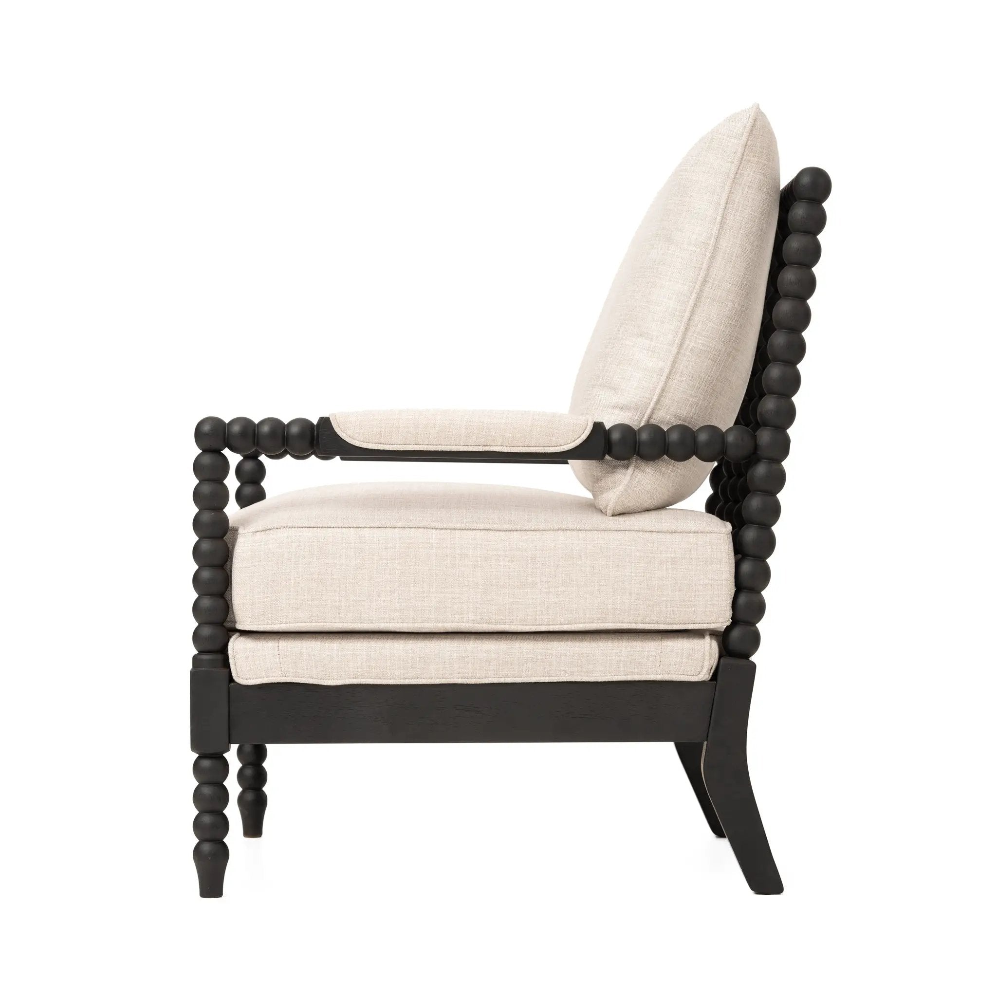 Rubber Wood Accent Chair with Upholstered Fabric by HouseOfZazla