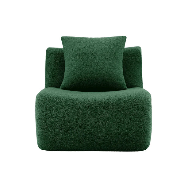 Armless Sofa With Pillow Teddy Fabric - Green, photo 2 of 6