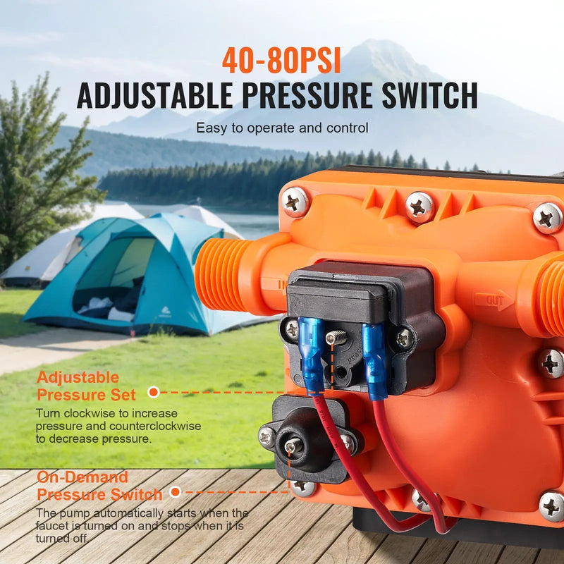 12V Diaphragm Water Pump, 3 GPM (11.36 L/min) by HouseOfZazla