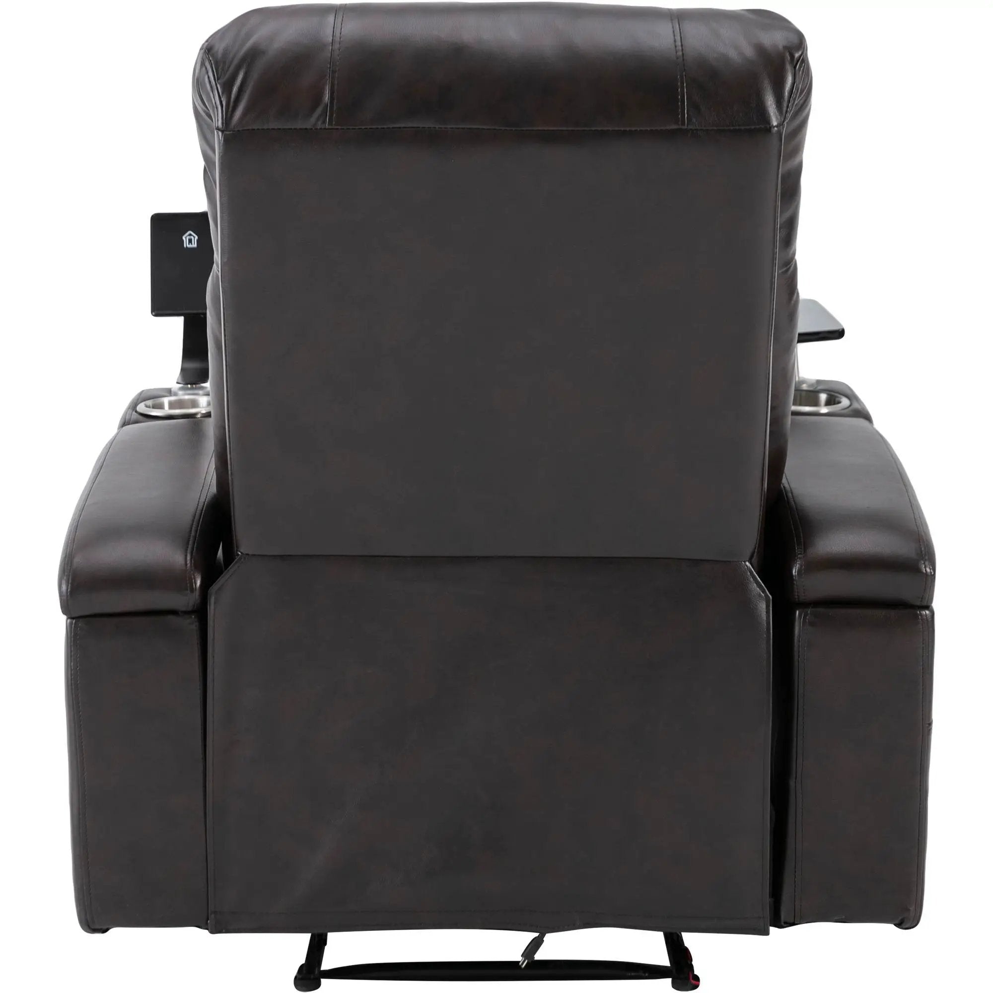 Power Recliner With Storage Arms, Cupholders, Swivel Tray Table And Cell Phone Stand - Brown by HouseOfZazla