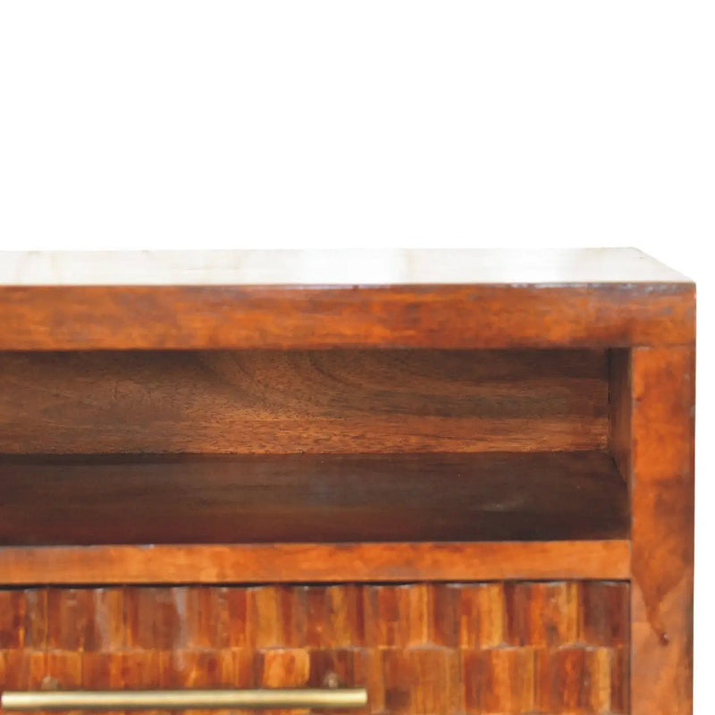 Solid Wood Cadiz Textured Bedside Table by HouseOfZazla