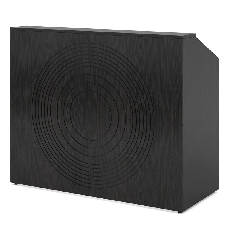 Modern Reception Desk, Front Desk Table With Cable Grommet & Privacy Panels