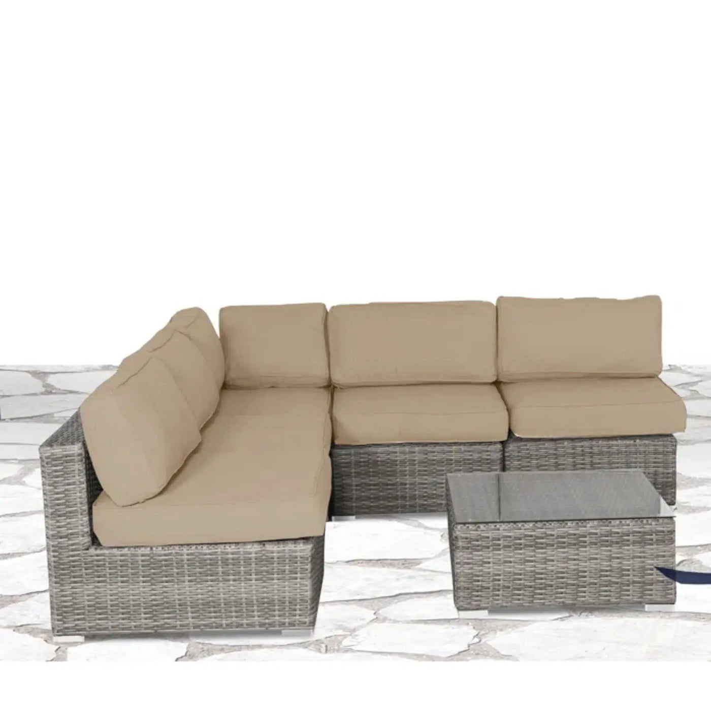 Seating Set With Cushions Handcrafted Wicker Design by HouseOfZazla