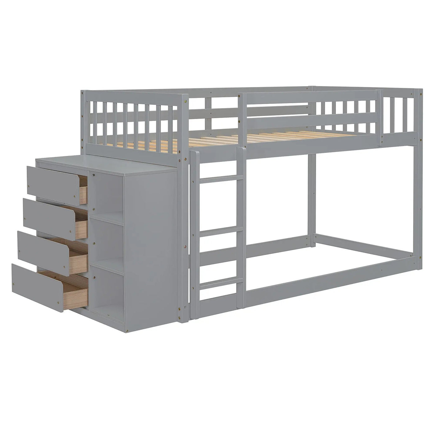 Bunk Bed With 4 Drawers and 3 Shelves by HouseOfZazla