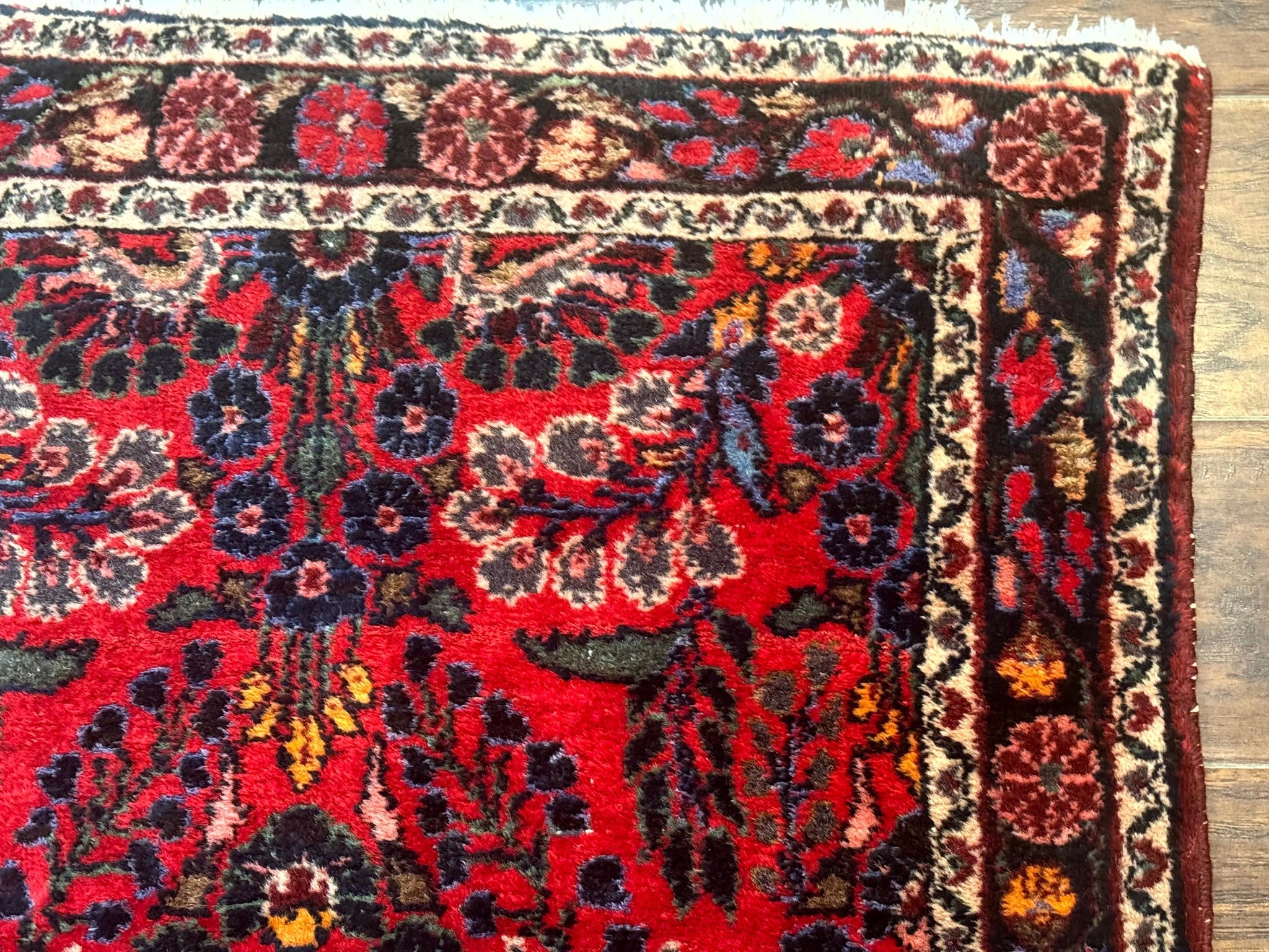 Persian Rug 3x5, Red Tribal Rug, Semi Antique, Wool Rug 3 x 5, Persian Hamadan Rug by Jewel Rugs