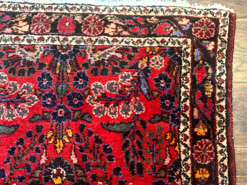 Persian Rug 3x5, Red Tribal Rug, Semi Antique, Wool Rug 3 x 5, Persian Hamadan Rug by Jewel Rugs