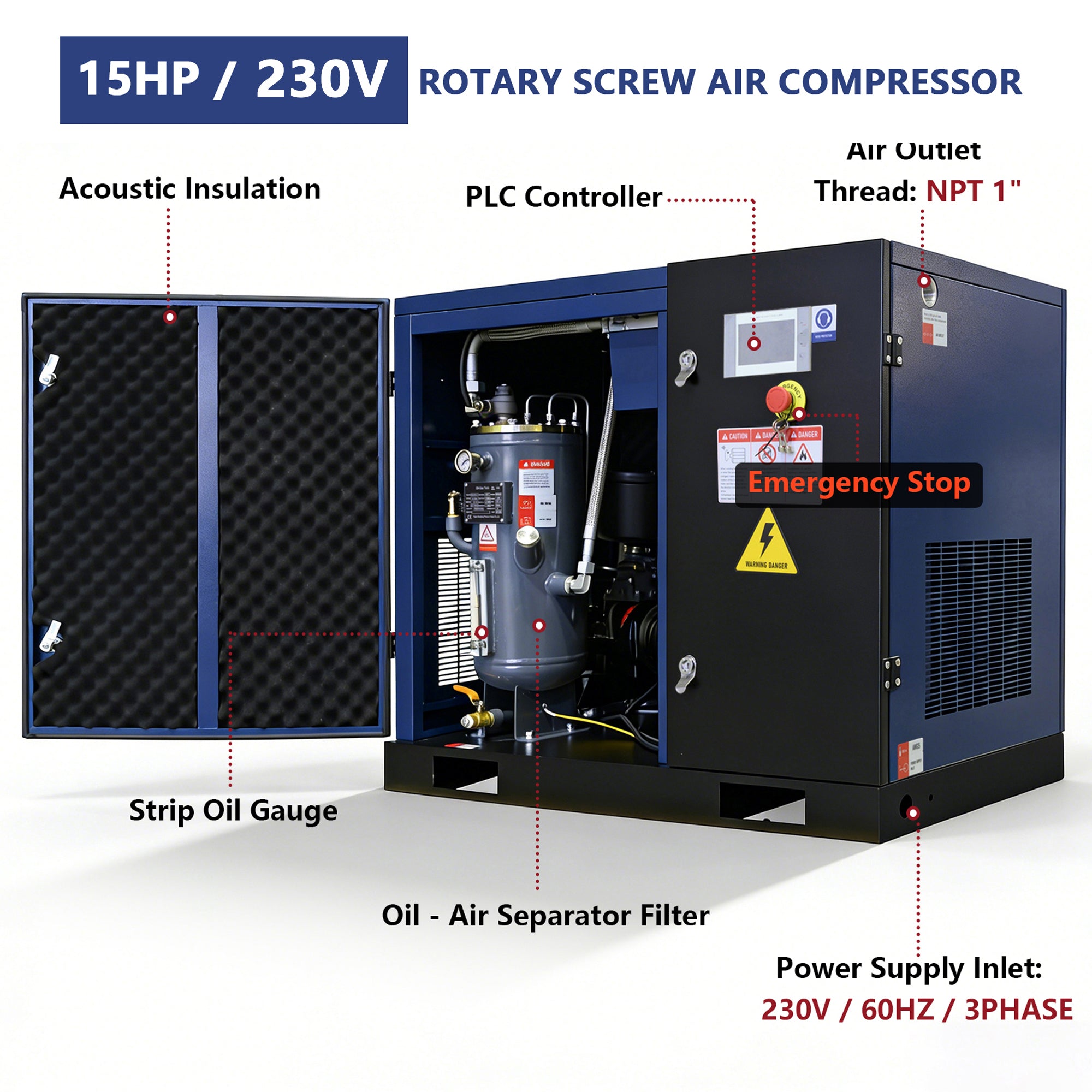 15HP Rotary Screw Air Compressor by HouseOfZazla