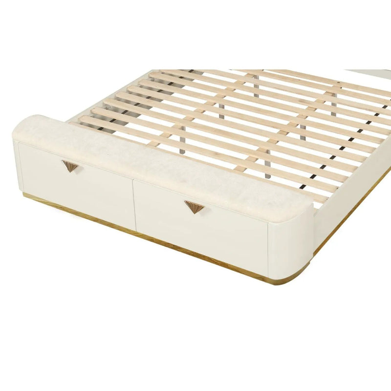 La Pierre - Bed With Storage Drawers And LED Headboard by HouseOfZazla