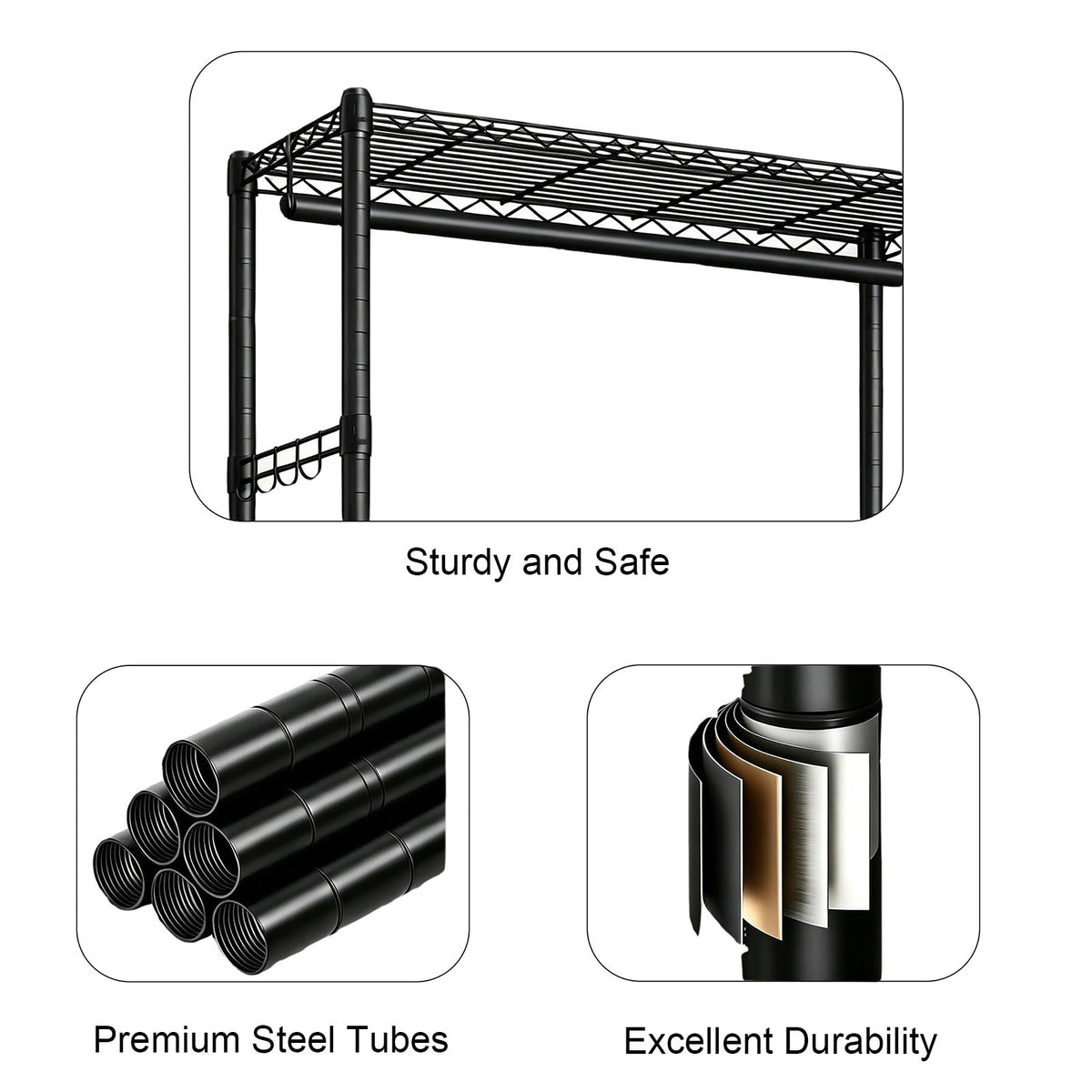 Freestanding Garment Rack with Dust Cover – Iron Frame, Mobile - Black, photo 3 of 8