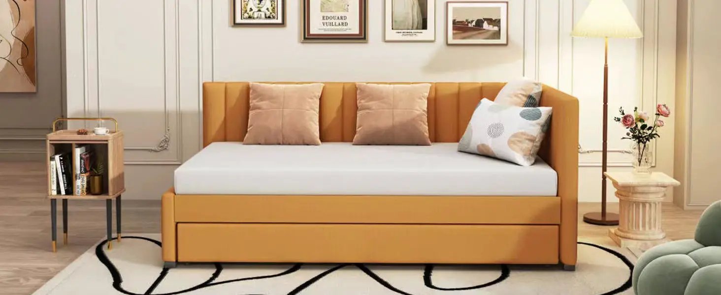 Upholstered Daybed, Sofa Bed Frame, No Box Spring Needed by HouseOfZazla