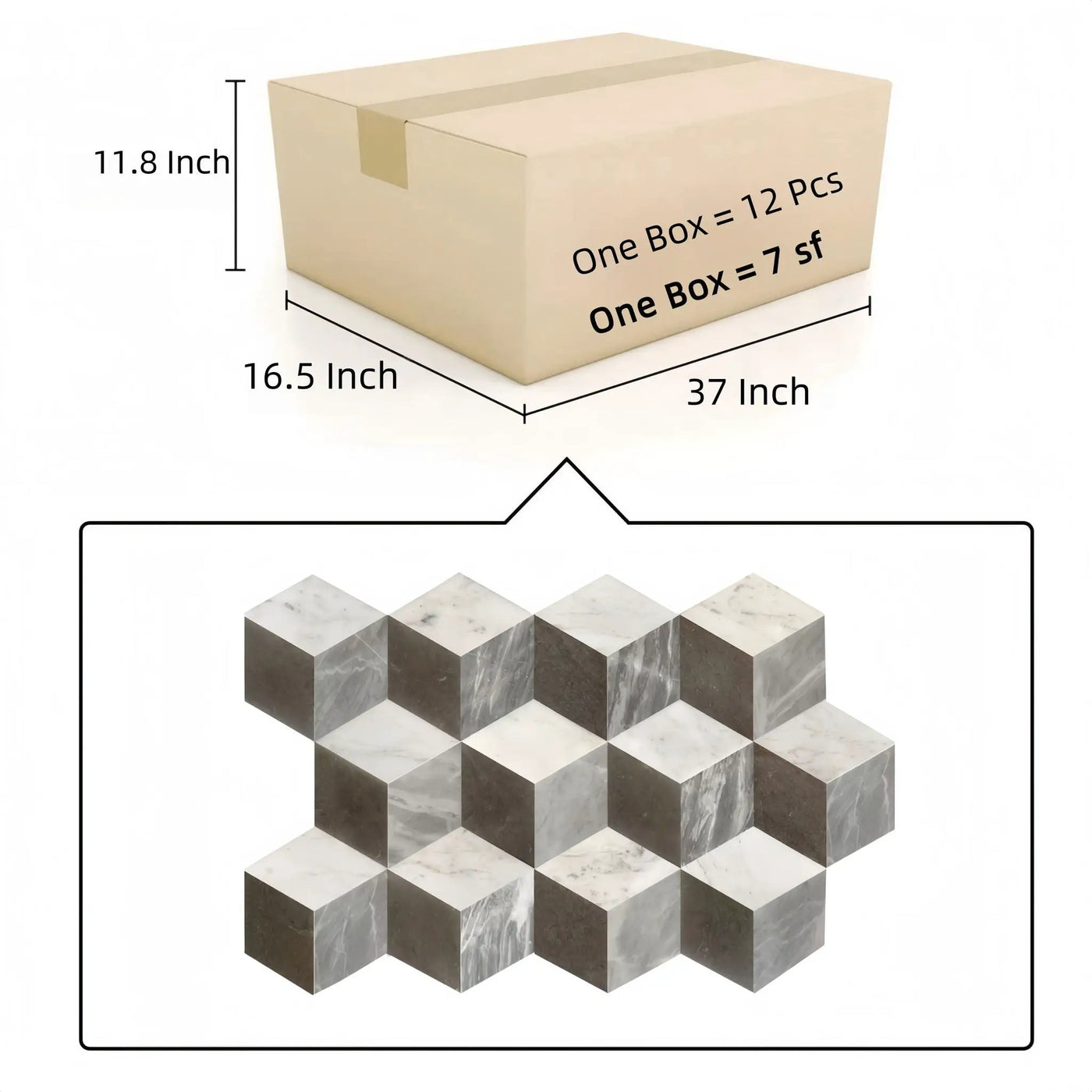 Hexagon Water Tiles For Floor And Wall (Set of 12) by HouseOfZazla