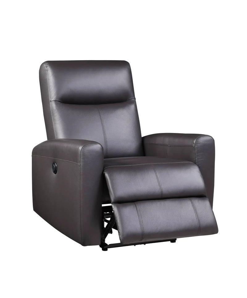 Blane - Top Grain Leather Match Power Motion Recliner - Brown by Unique Piece Furniture