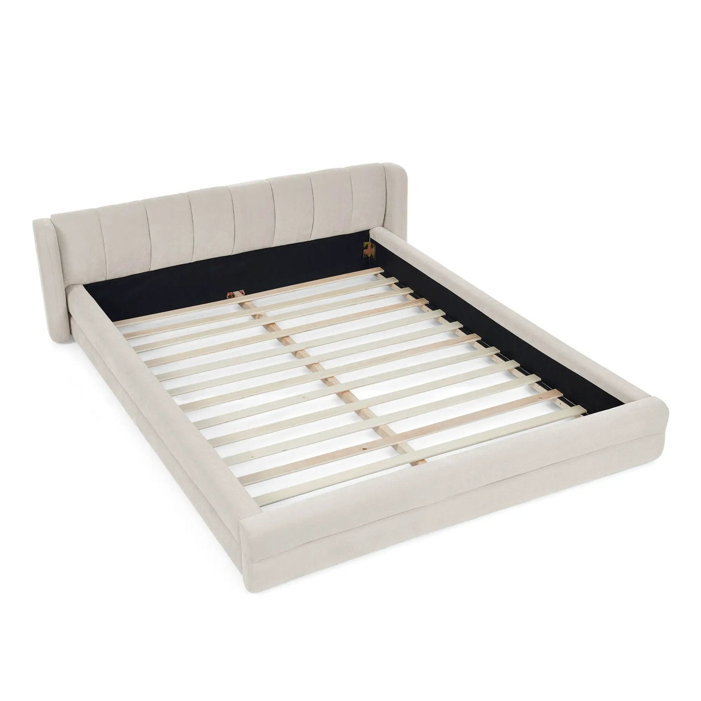 Modern Upholstered Bed Frame With Thick Fabric And Headboard by HouseOfZazla