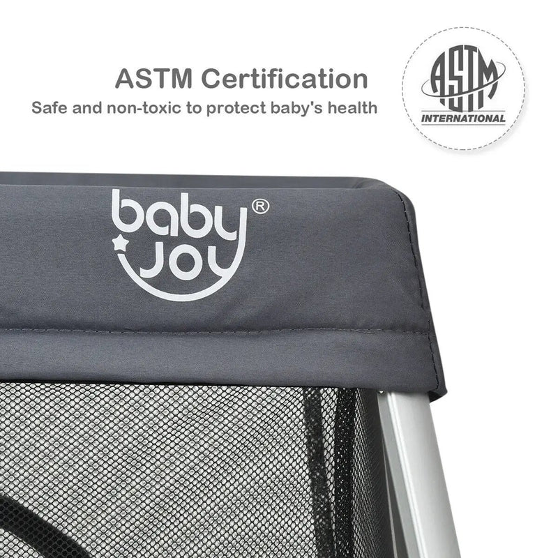 Lightweight Foldable Baby Playpen w/ Carry Bag-Dark Gray by DirectDeals