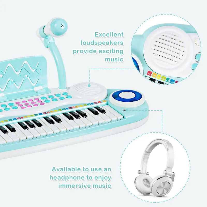 Multifunctional 37 Electric Keyboard Piano with Microphone by DirectDeals