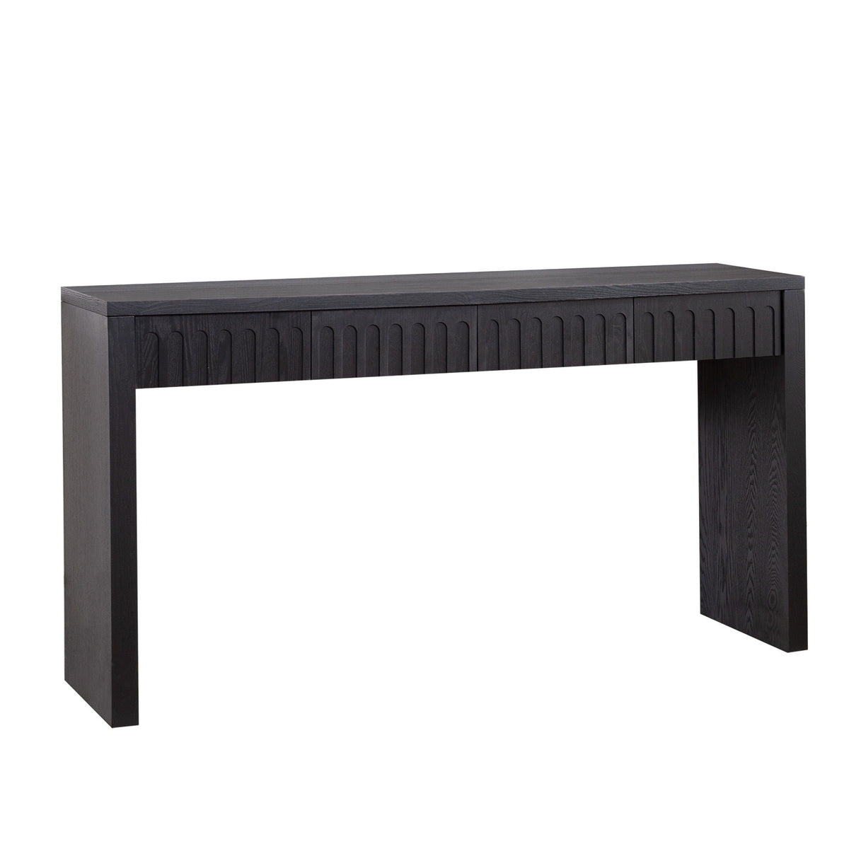 Modern Console Table with 4 Drawers - Wood Finish, photo 2 of 8