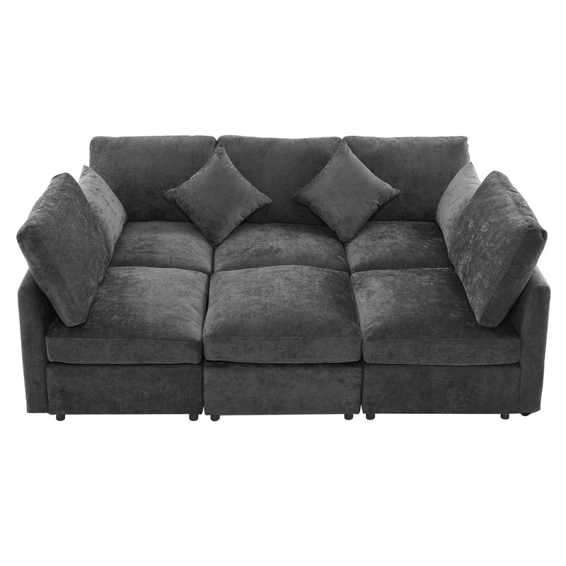 Sectional Sofa Modular U-Shaped With Ottoman & USB Ports by Unique Piece Furniture