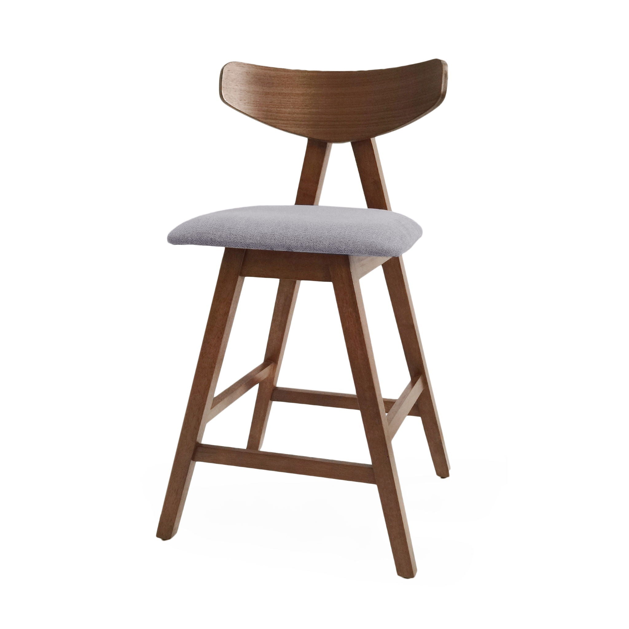 Mid Century Modern Counter Stool With V Shape Frame And Upholstered Seating by HouseOfZazla