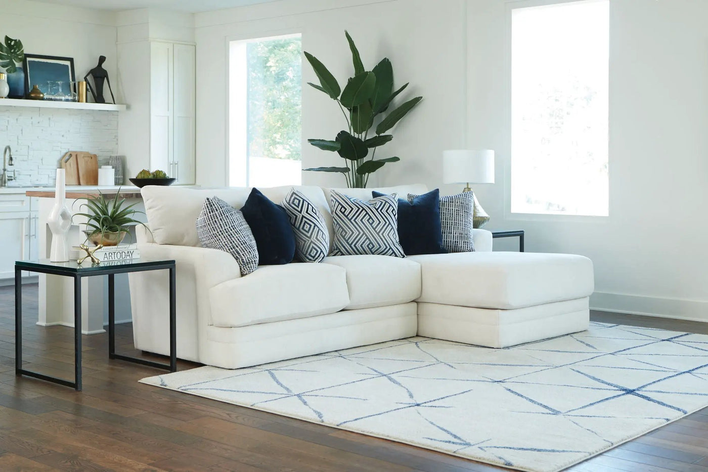 Polaris - Sectional With Comfort Coil Seating And Accent Pillows Included by Unique Piece Furniture