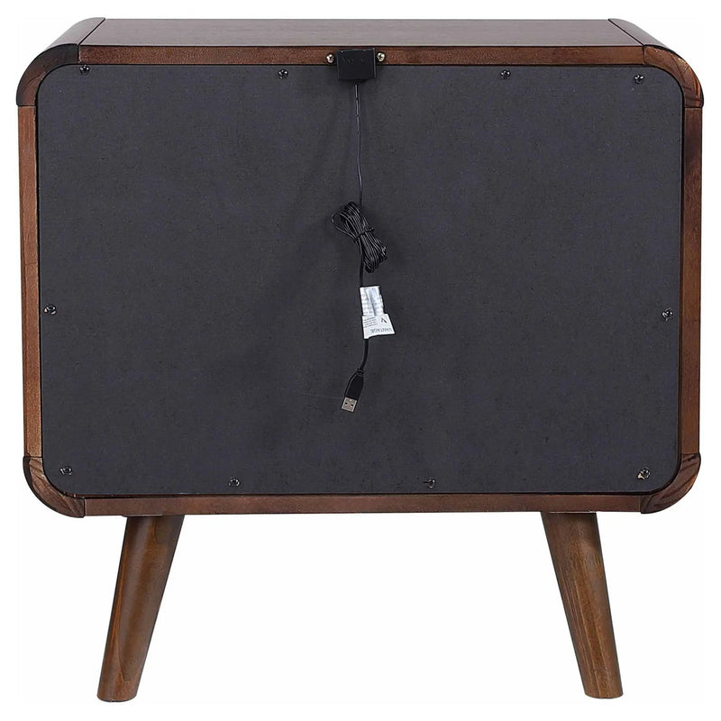 Robyn 2-drawer Nightstand Bedside Table Dark Walnut by Unique Piece Furniture
