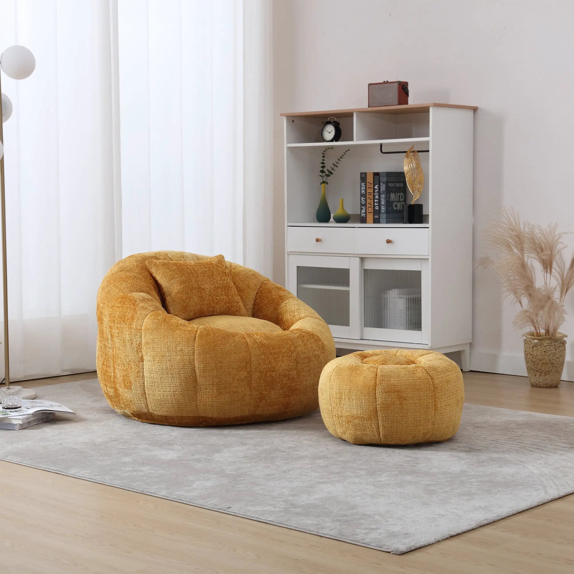 UNITED WE WIN Modern Bean Bag Chairs with Ottoman by HouseOfZazla