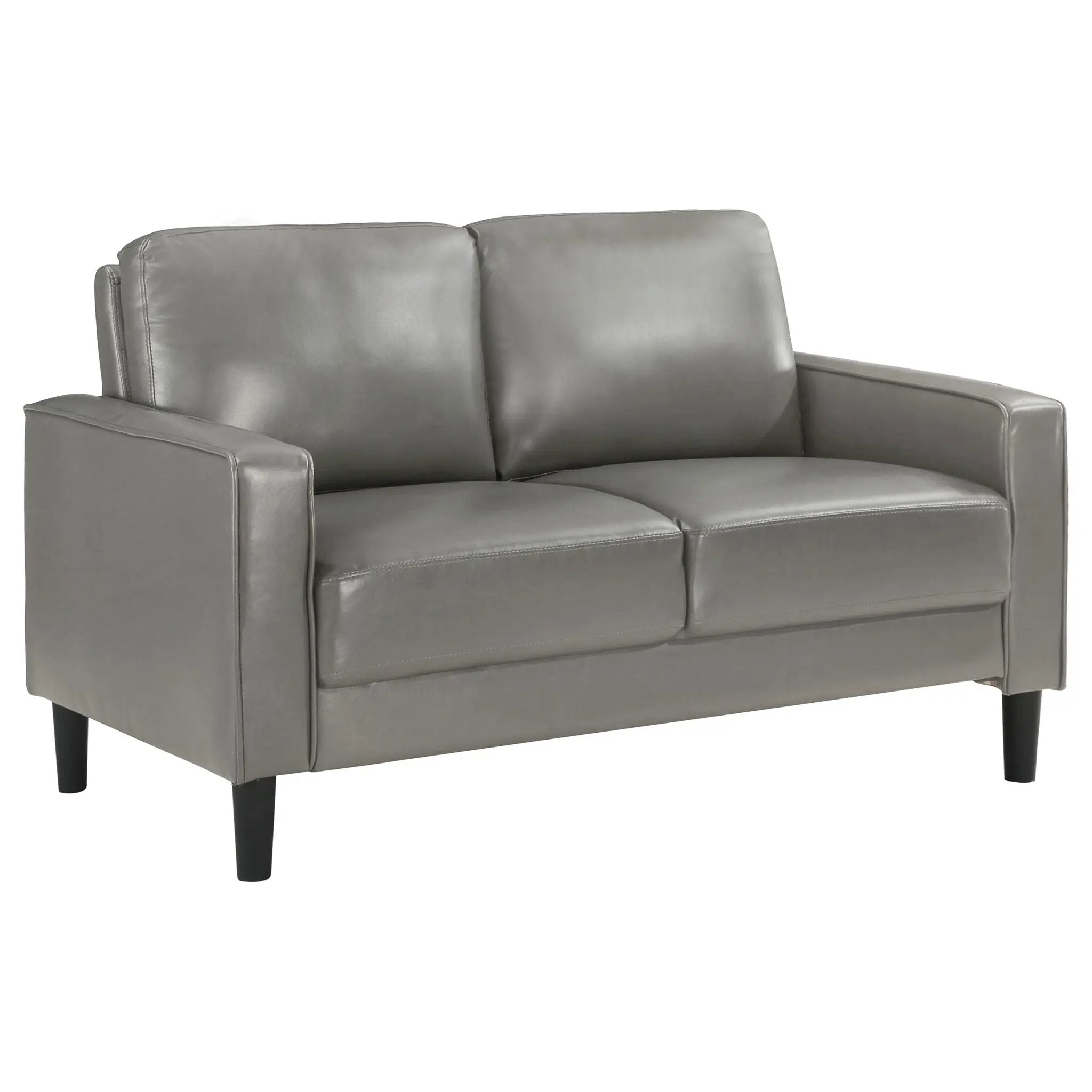 Ruth Upholstered Track Arm Loveseat Grey by Unique Piece Furniture