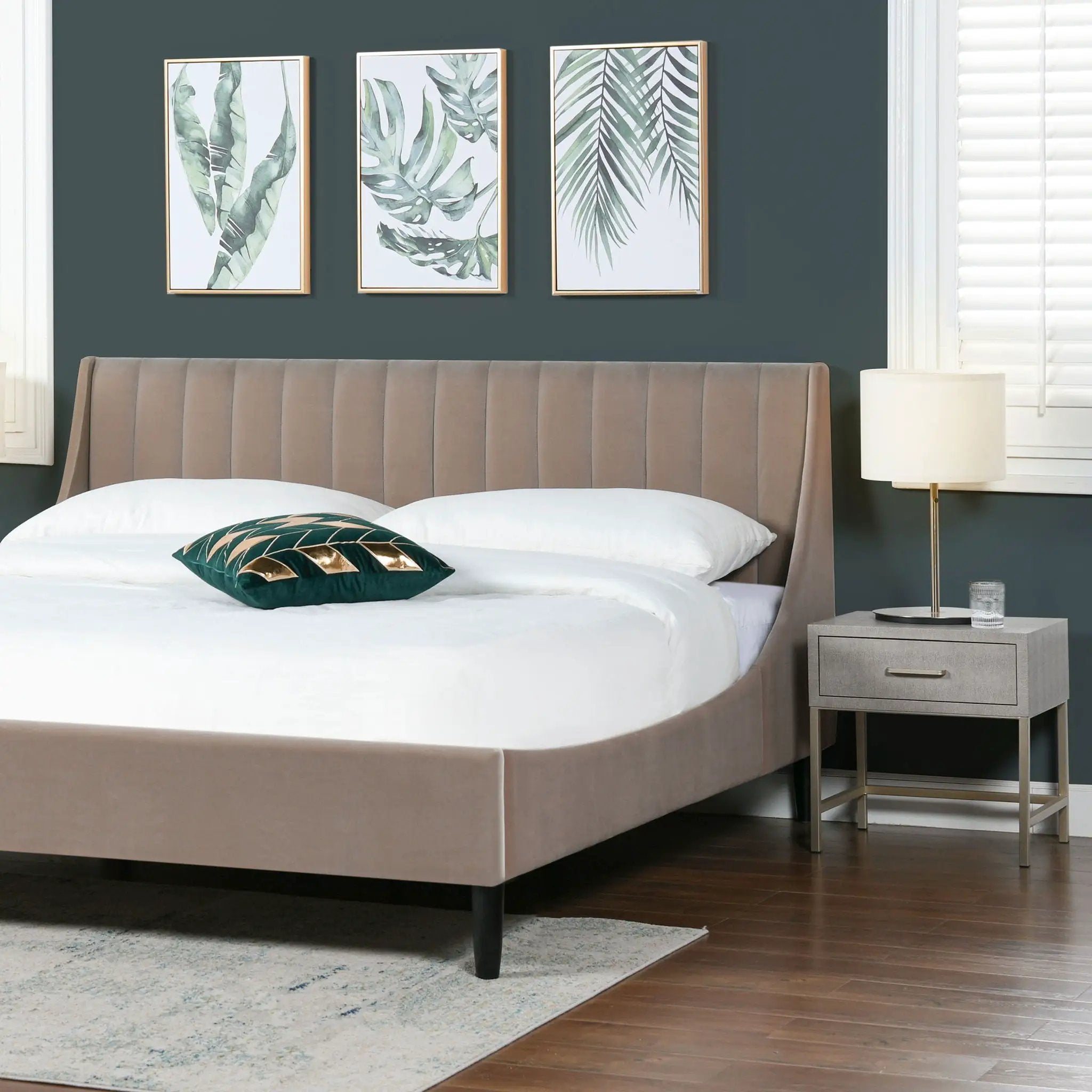 Aspen - Vertical Tufted Modern Headboard Platform Bed Set by HouseOfZazla
