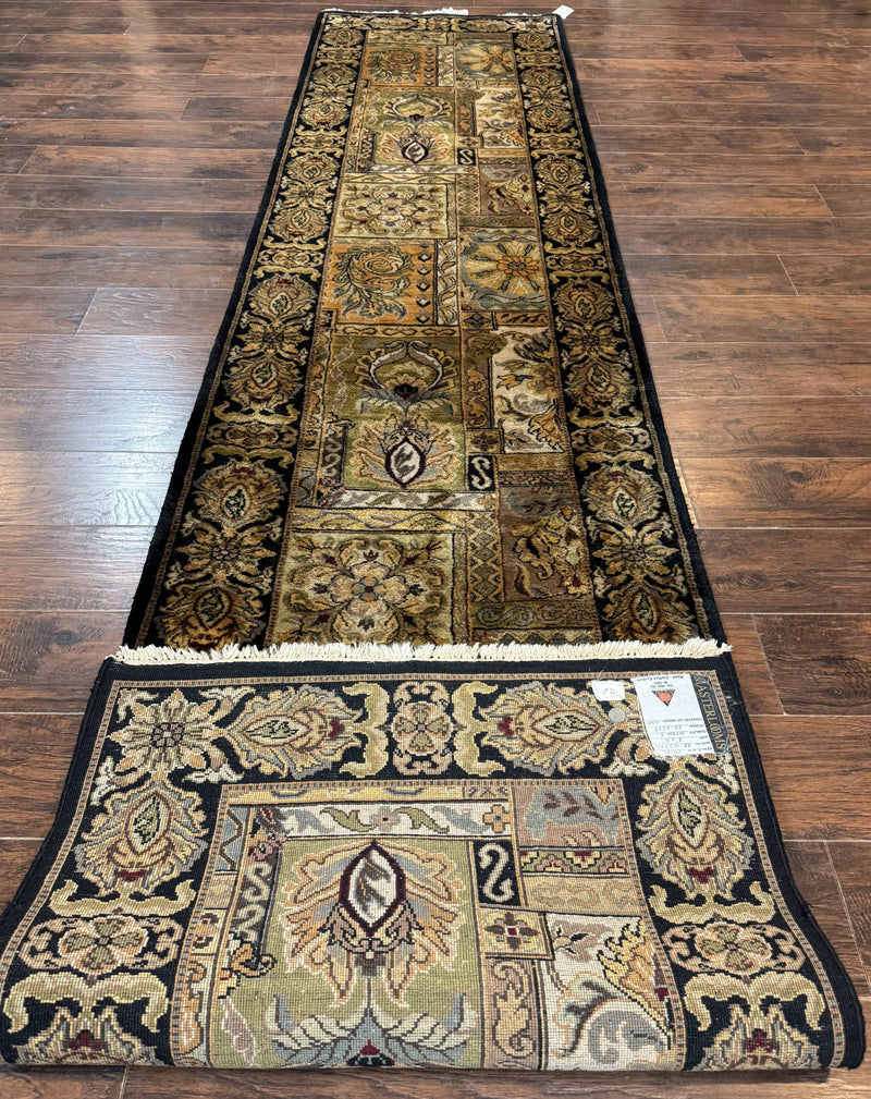 Indian Runner Rug 3x14, Panel Design, Oriental Carpet for Hallway by Jewel Rugs