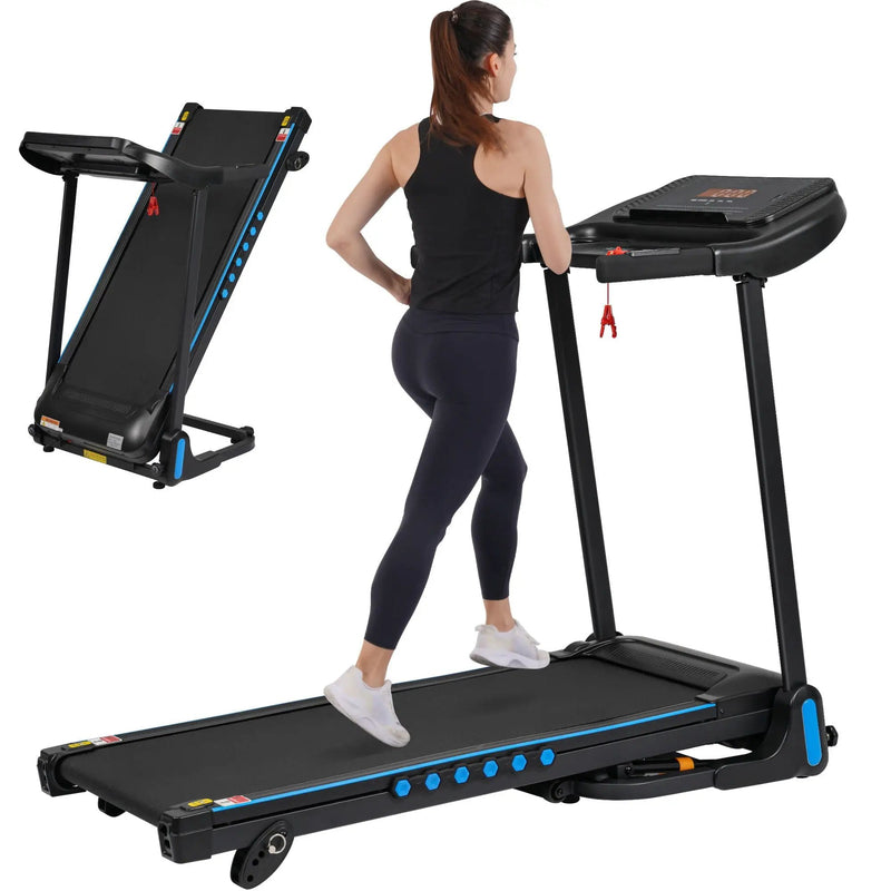 Incline Treadmill For Running & Walking, Hydraulic System Auto Folding With Type C & USB Charge For Android, 10Mph, Bluetooth Speaker - Black by HouseOfZazla