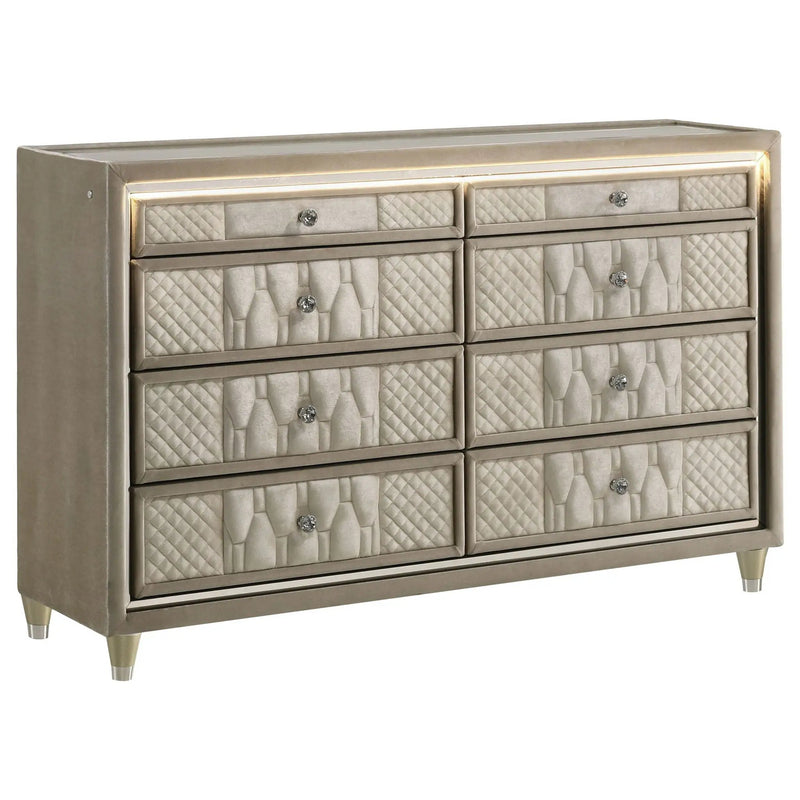 Lorient 4-piece Eastern King Bedroom Set Ivory and Camel by Unique Piece Furniture