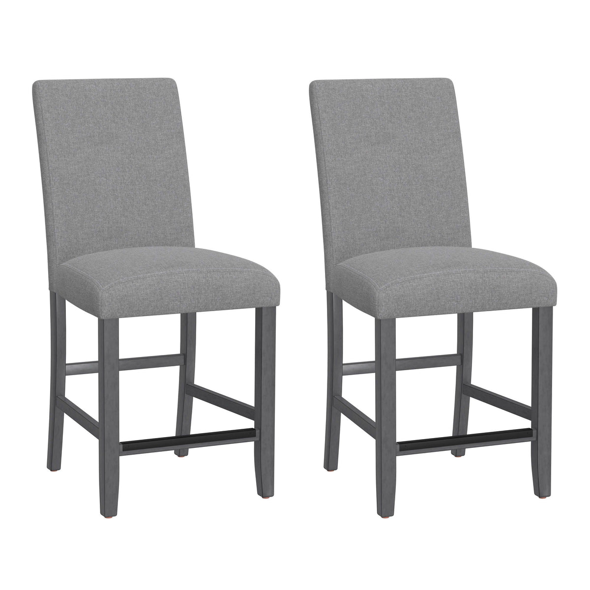 Zeph Upholstered Barstools Set of 2 with Comfortable Upholstery - Light Brown or Dark Gray, photo 2 of 11