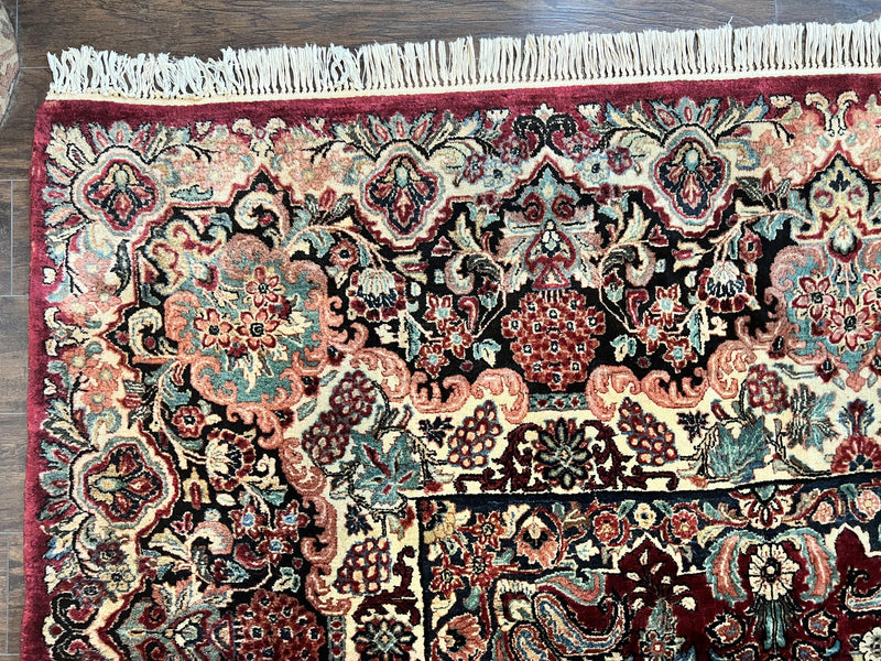 Persian Sarouk Rug 12x17, Wool Hand Knotted Antique Carpet, Dark Red, Traditional Floral Oriental Rug, 12 x 17 Extra Large Handmade Rug by Jewel Rugs