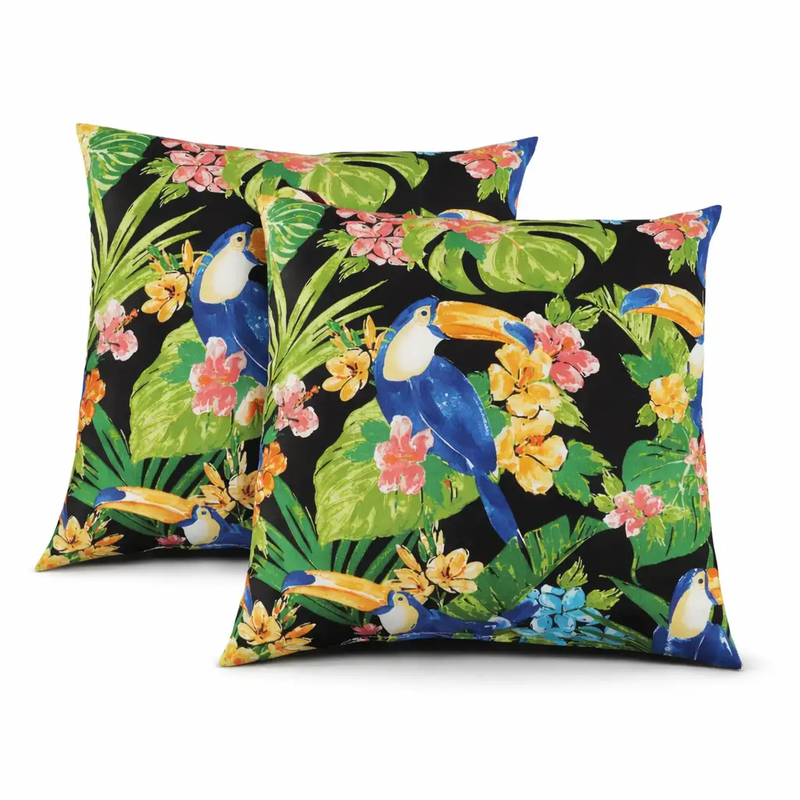 2 Pack Outdoor Throw Pillows, Waterproof & Fade-Resistant Patio Cushions by HouseOfZazla