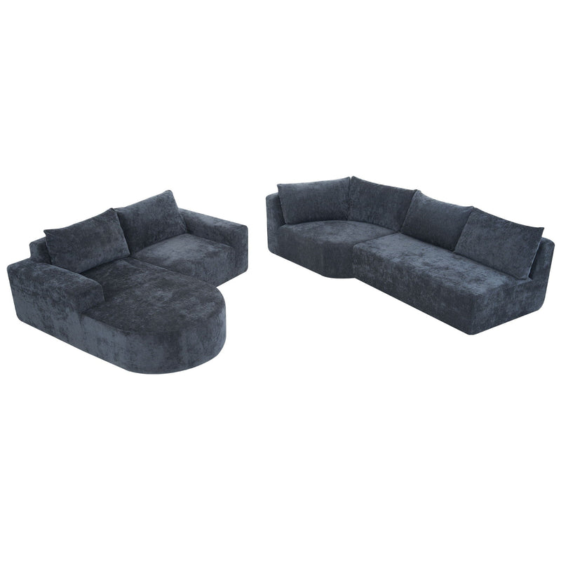 U-Shaped Oversized Modular Cloud Sectional Sofa With Deep Seat For Living Room by HouseOfZazla