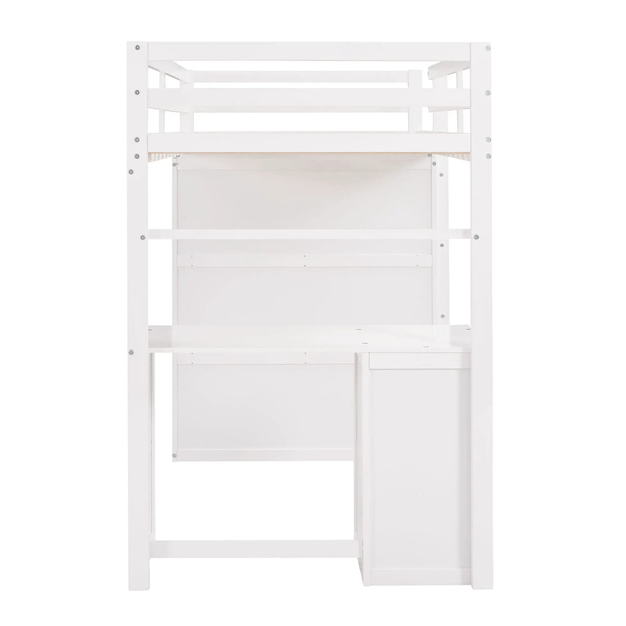 Loft Bed With Drawers, Desk, And Wardrobe