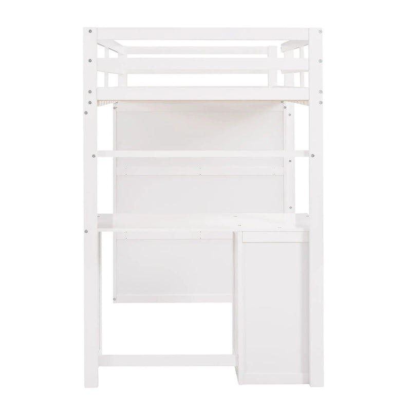 Loft Bed With Drawers, Desk, And Wardrobe
