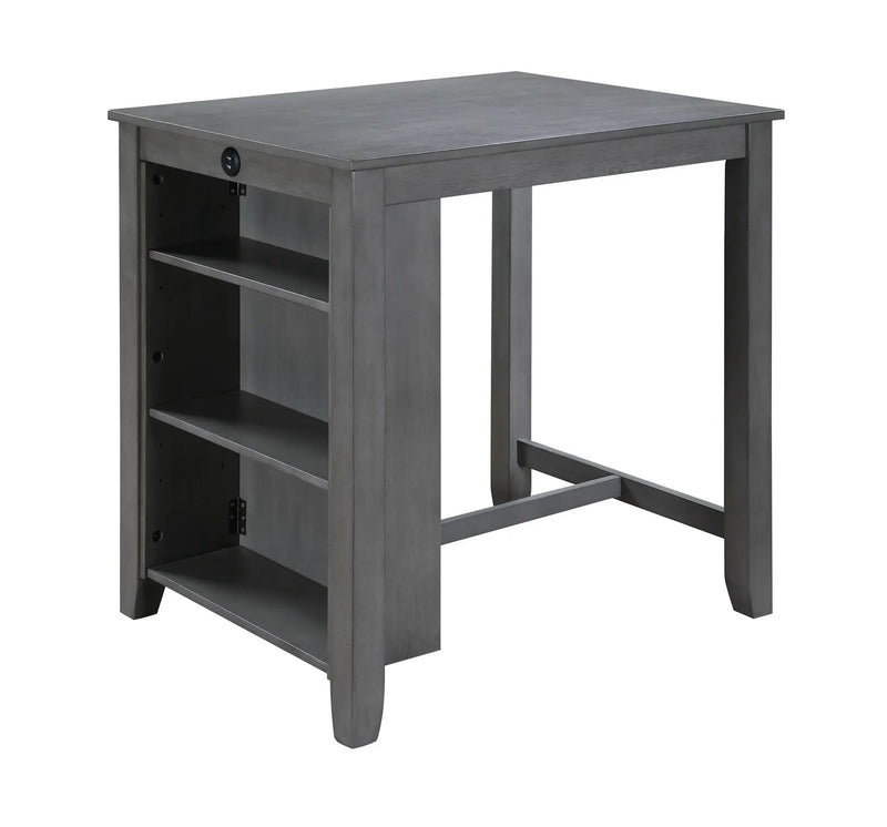 Graham - 3 Piece Small Space Counter Height Dining Table With Shelves And 2 Chairs (Set of 3) by HouseOfZazla