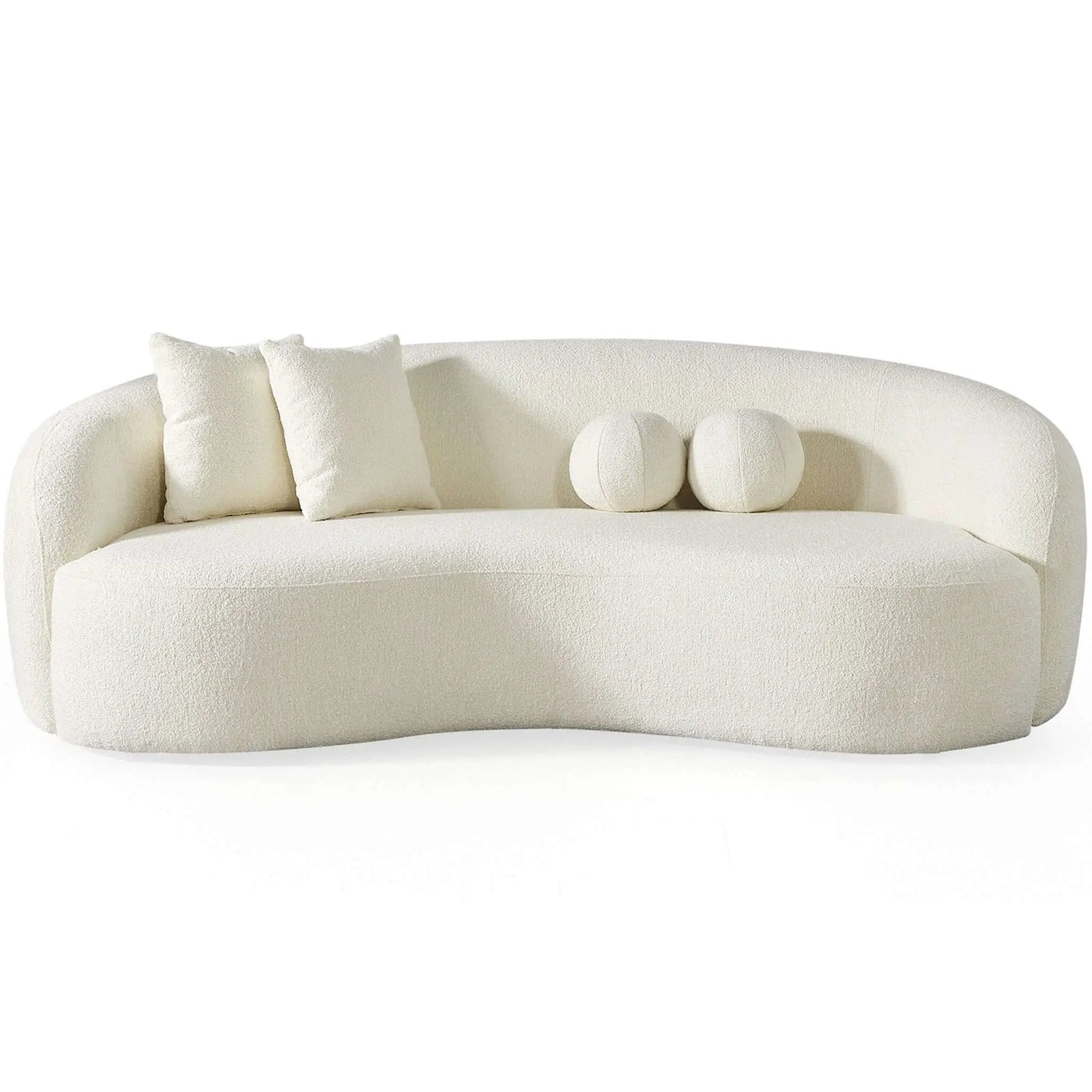Drake - Japandi Style Curvy Boucle Sofa by HouseOfZazla