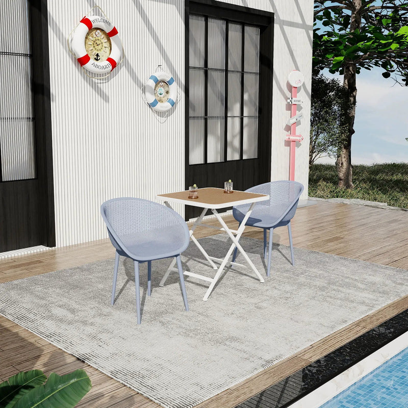 2 Pack Lounge Chair Set & Folding Square Table by Unique Piece Furniture